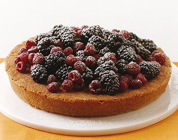 Almond cake with berries