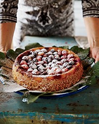 Almond cake with mixed berries