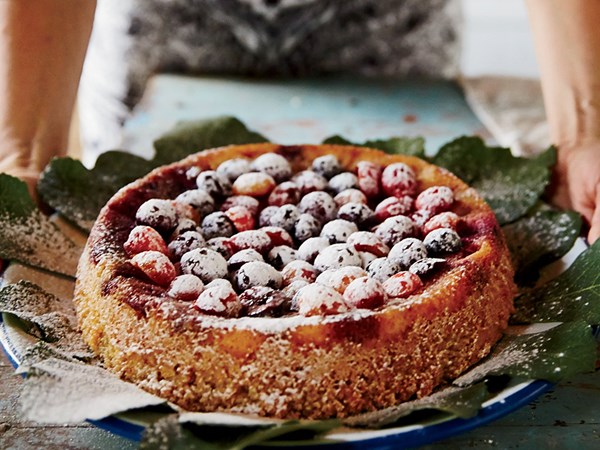 Almond cake with mixed berries [Tara Stevens]