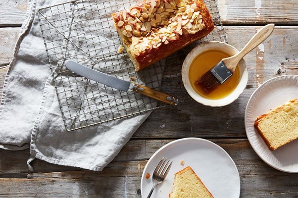 Almond cake with orange-flower water syrup