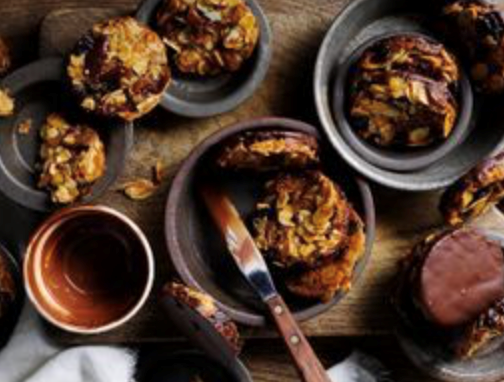 Almond, cherry and chocolate spiced Florentines