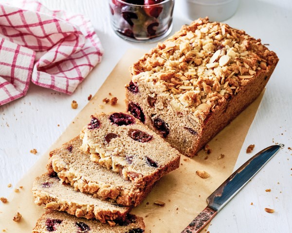 Almond cherry quick bread [almond streusel]