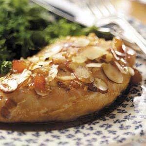 Almond chicken with apricot sauce