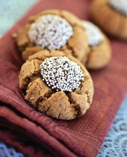 Almond chocolate thumbprint cookies