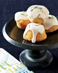 Almond, elderflower and lime travel cakes