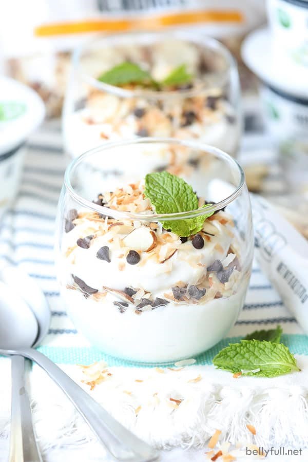 Almond Joy yogurt parfaits