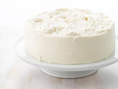 Almond layer cake with white chocolate frosting