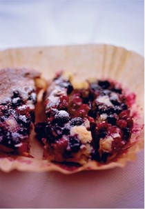 Almond, marzipan and berry cakes