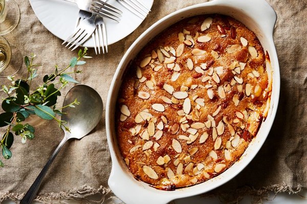 Almond-peach cobbler