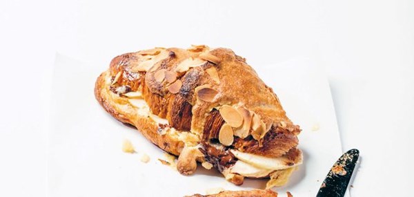 Almond, pear + chocolate croissant