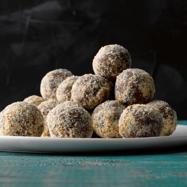 Almond-pecan date truffles