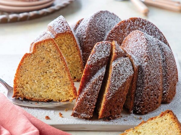 Almond poppy seed bundt cake