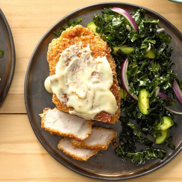 Almond pork chops with honey mustard