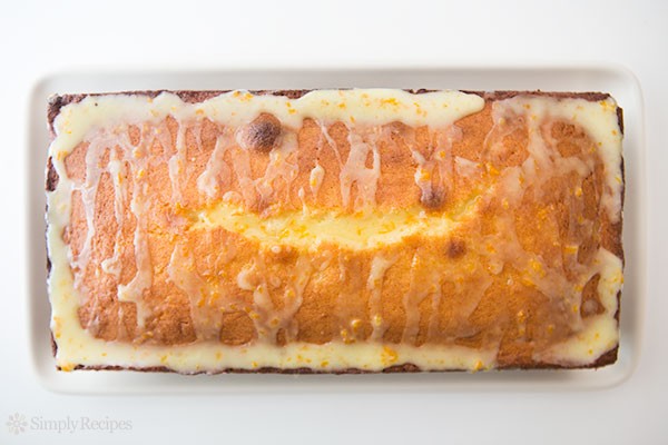 Almond pound cake with orange glaze