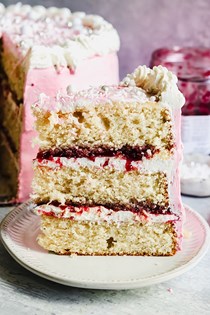 Almond raspberry celebration cake