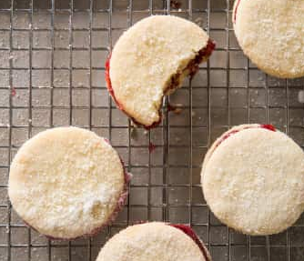 Almond-raspberry sandwich cookies