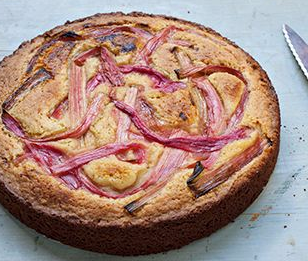 Almond rhubarb cake