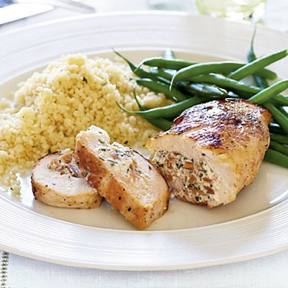 Almond-stuffed chicken