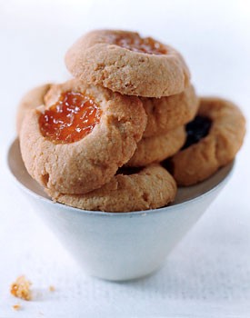 Almond thumbprint cookies