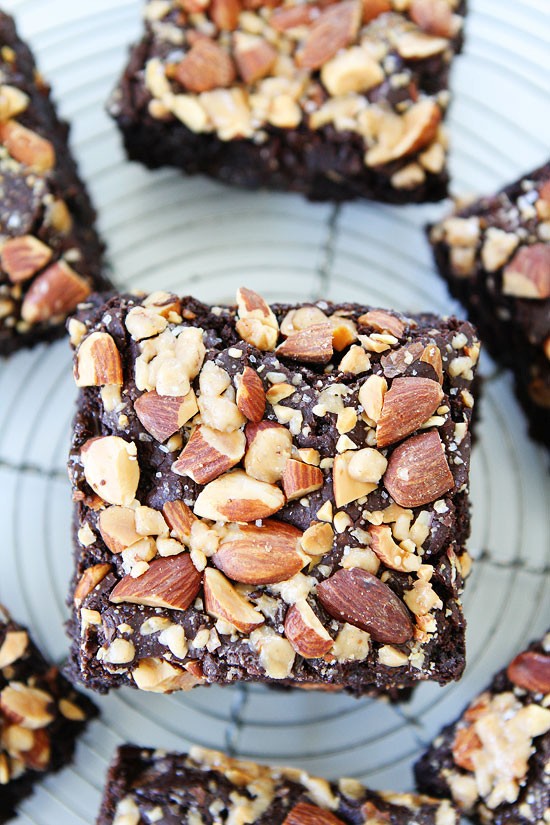 Almond toffee sea salt brownies