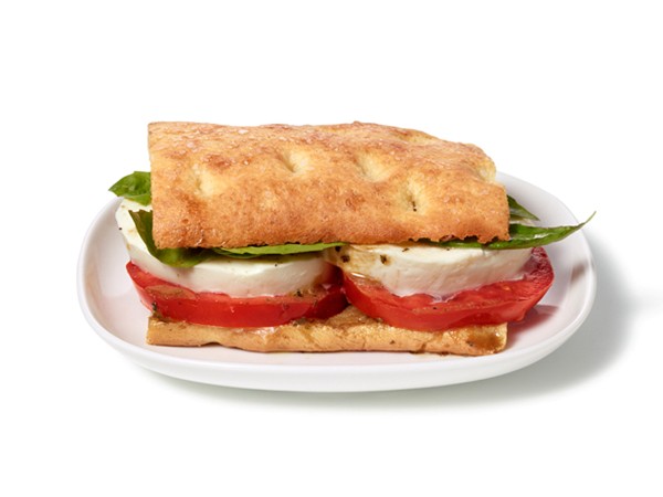 Almost-famous tomato, basil and mozzarella flatbread sandwiches
