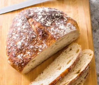 Almost no-knead sourdough bread