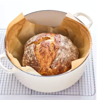 Almost no-knead whole-wheat bread