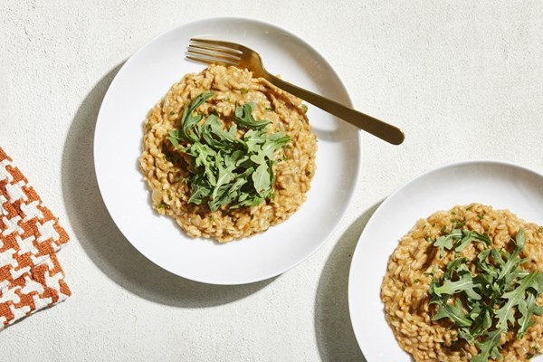 Almost no-stir caramelized carrot risotto