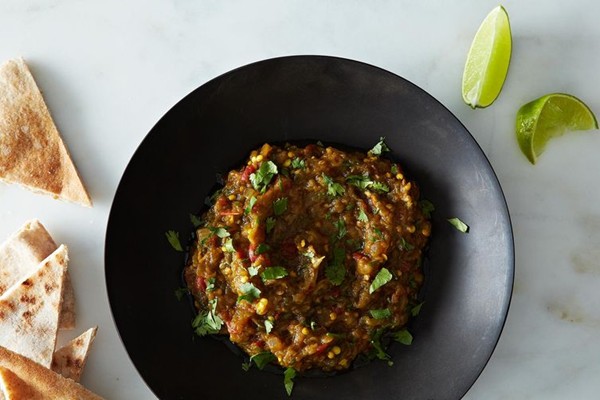 (Almost) spiceless eggplant bharta