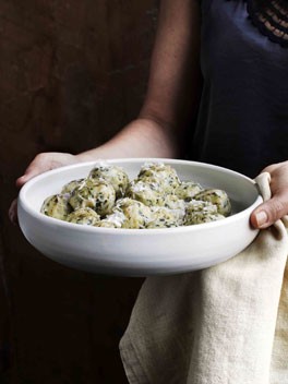 Alto Adige-style spinach and bread dumplings with Gruyère and Parmigiano-Reggiano