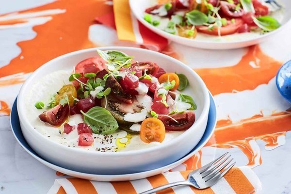 Amalfi tuna crudo with artichoke and tomatoes