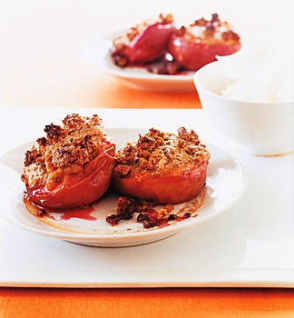Amaretti-stuffed peaches