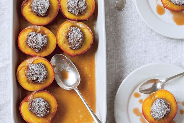 Amaretti-stuffed peaches
