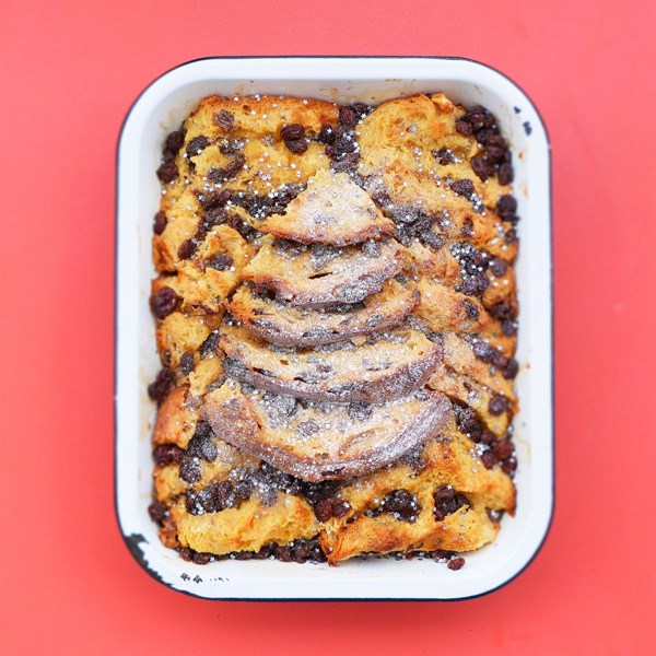 Amaretto panettone bread & butter pudding