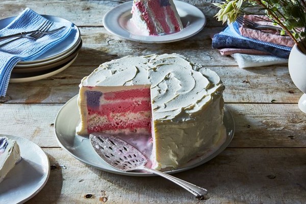 American flag ice cream cake