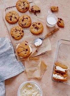 American-style dark and chewy chocolate chip cookies