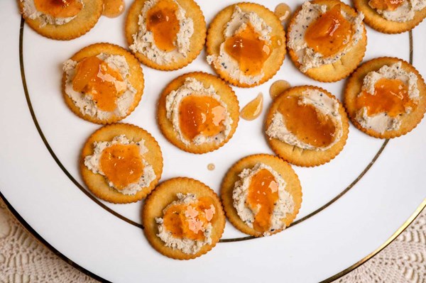 Ami's Boursin and chutney crackers