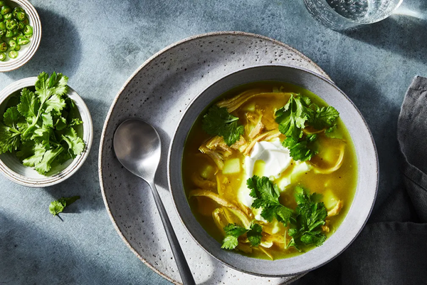 Amu’s gingery chicken soup with lentils & potatoes