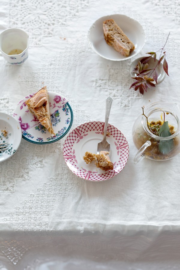 An apple, hazelnut and oat cake