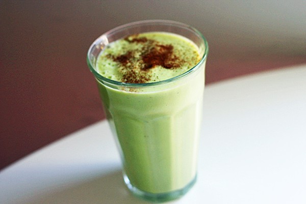 An avocado horchata smoothie