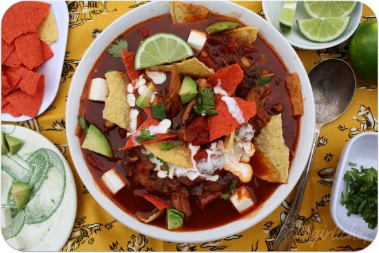 Ancho chicken tortilla soup 