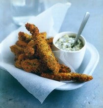 Anchovies deep-fried in gremolata breadcrumbs with green tartare sauce