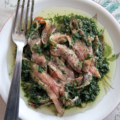 Anchovies in green sauce (Acciughe con salsa verde)