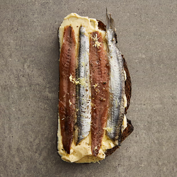 Anchovies on toast