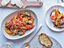 Anchovy-and-roasted-pepper salad with goat cheese