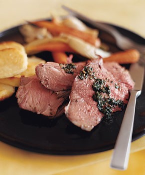 Anchovy and rosemary roasted lamb