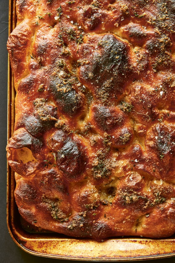 Anchovy and thyme focaccia
