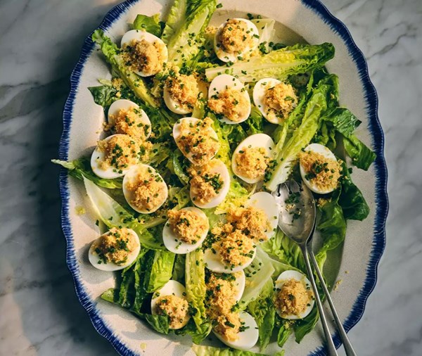 Anchovy eggs mimosa