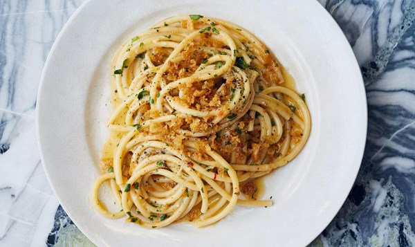 Anchovy pasta with garlic breadcrumbs recipe | Eat Your Books