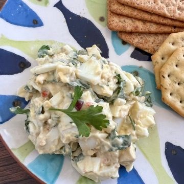 Anchovy spiked egg salad